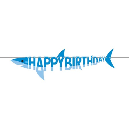 Creative Converting Shark Party Banner, 67"x13.25", 12PK 350503